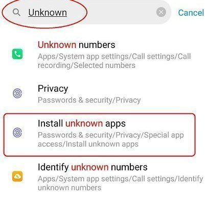 Enable Unknown apps on Android Oreo and later