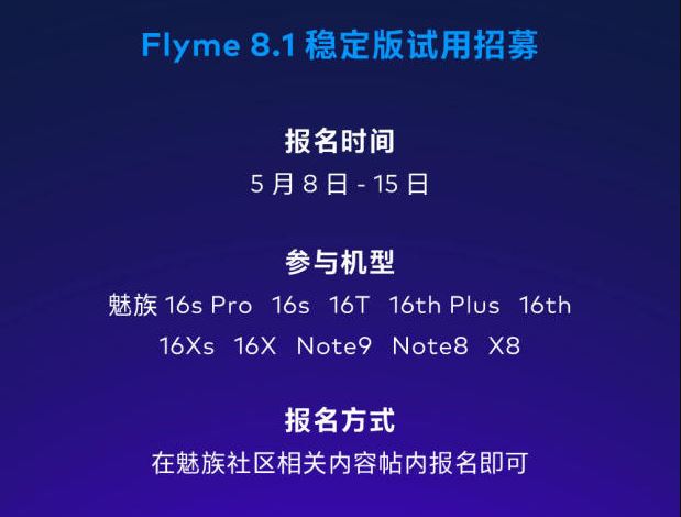 List of eligible devices for Flyme 8.1 update